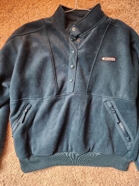 Women Columbia Teal New Snap Cropped Fleece L